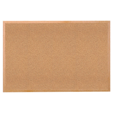 Natural Cork Bulletin Board with Wood Frame, 18"H x 24"W