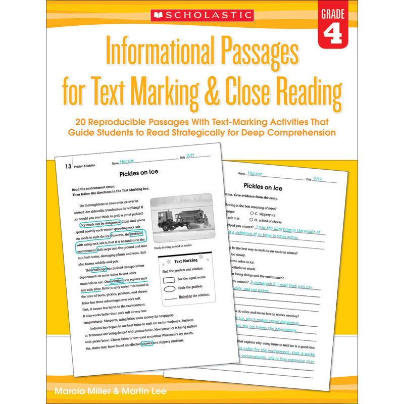 Informational Passages for Text Marking & Close Reading: Grade 4