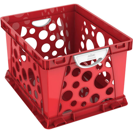 Premium File Crate with Handles, Classroom Red