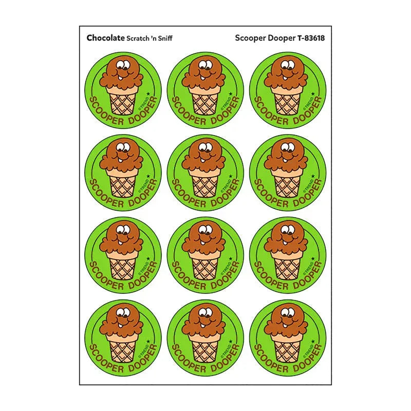 Scooper Dooper/Chocolate Scented Stickers, Pack of 24