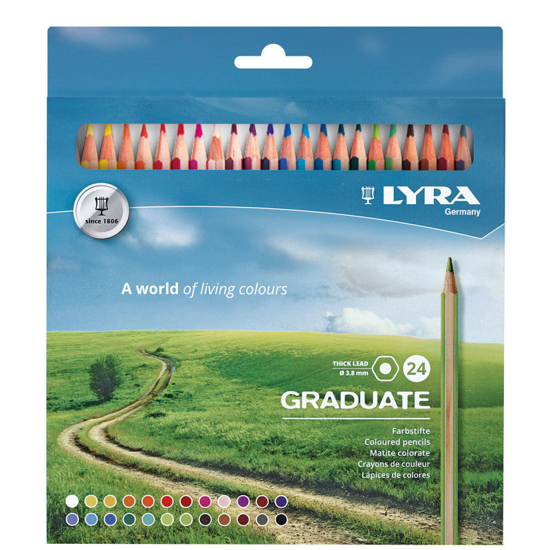 Graduate Colored Pencil Set, Assorted Colors, 24 Pieces