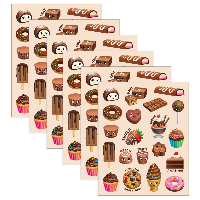 Chocolate Smelly Stickers, 120 Per Pack, 6 Packs