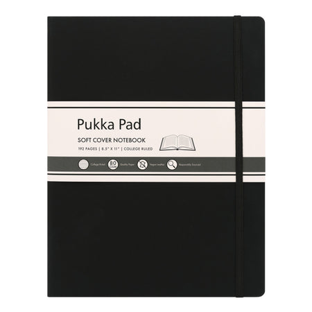 Pukka Soft Cover Lettersize College Ruled - Black