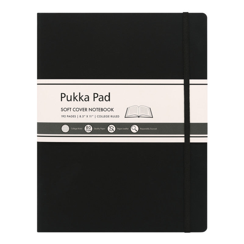 Pukka Soft Cover Lettersize College Ruled - Black