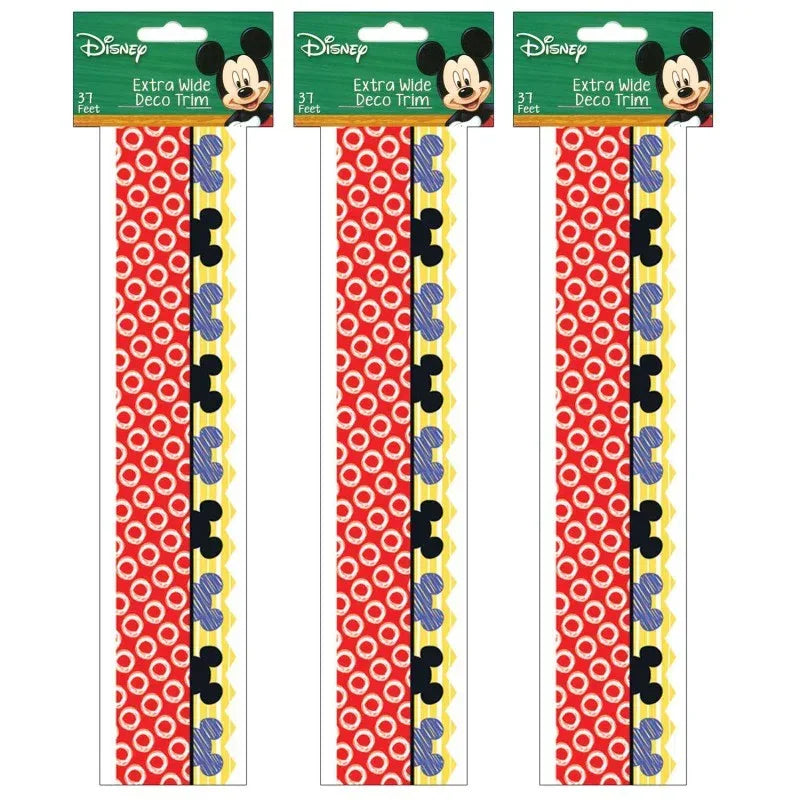 Mickey&reg; Color Pop! Peeking Head Extra Wide Deco Trim&reg;, 37 Feet Per Pack, 3 Packs