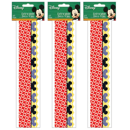 Mickey&reg; Color Pop! Peeking Head Extra Wide Deco Trim&reg;, 37 Feet Per Pack, 3 Packs