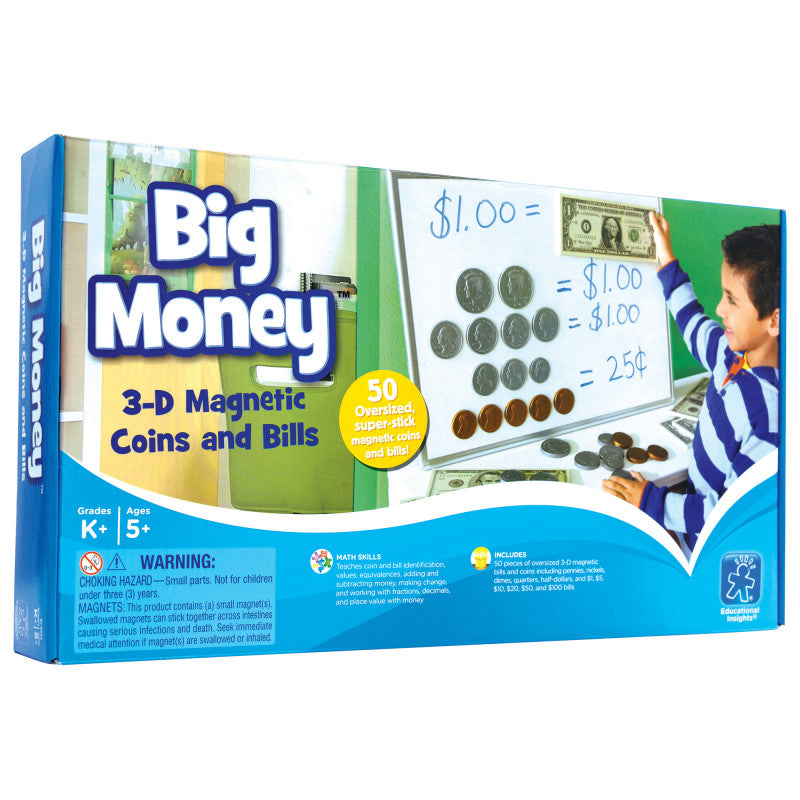 Big Money&trade; Magnetic Coins & Bills, Pack of 50