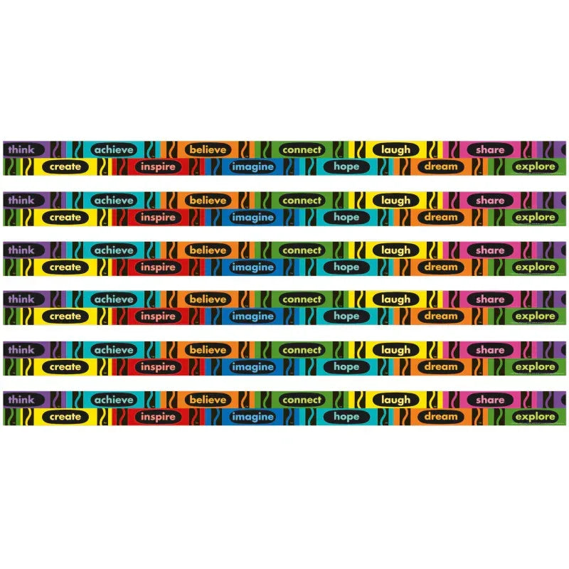 Crayola&reg; Inspirational Words Deco Trim&reg;, 37 Feet Per Pack, 6 Packs