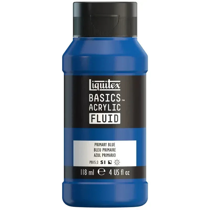 BASICS Acrylic Fluid, 118 mL Bottle, Primary Blue
