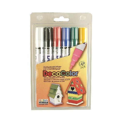 Marvy DecoColor® 6-Piece Broad tip Paint Marker Set - Primary Colors