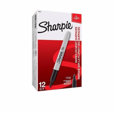 Sharpie Permanent Markers, Fine Point, Black, 30001