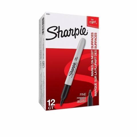 Sharpie Permanent Markers, Fine Point, Black, 30001