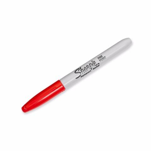 Sharpie Permanent Markers, Fine Point, Red, 30002