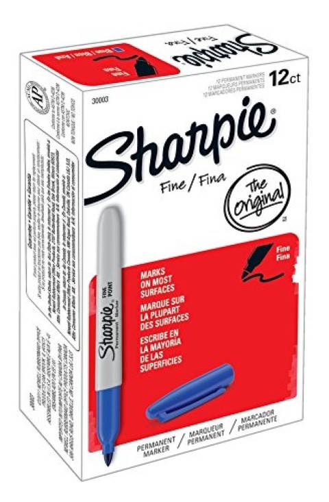 Sharpie Permanent Markers, Fine Point, Blue, 30003