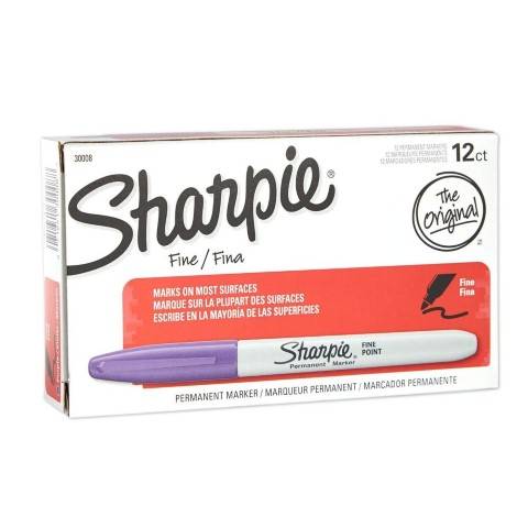 Sharpie Permanent Markers, Fine Point, Purple, 30008