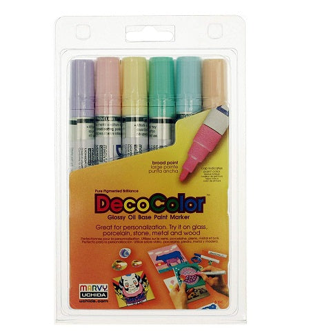Marvy DecoColor® 6-Piece Broad Tip Paint Marker Set - Pastel Colors