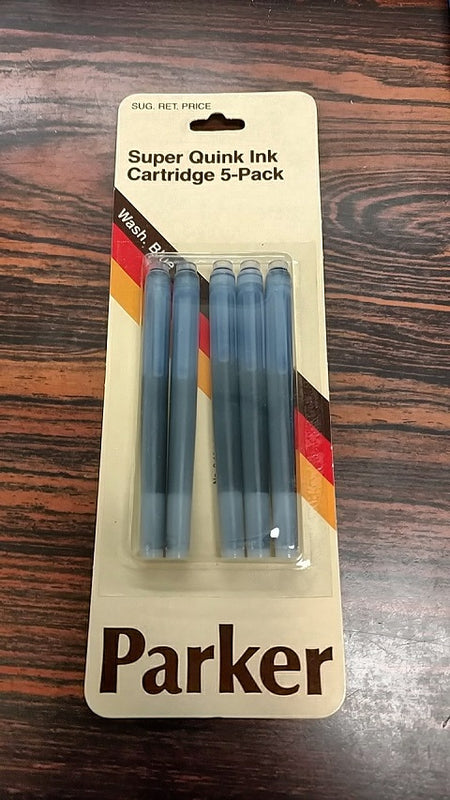 Parker Quink Fountain Ink Refill Blue 5-pack Cartridge 30160