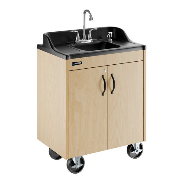 Lil Premier Maple Portable Hot Water Hand Sink with Laminate Cabinet and Single Basin