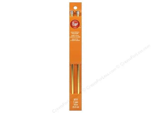 Boye Single Point Knitting Needles Aluminum 10 in. Size 8