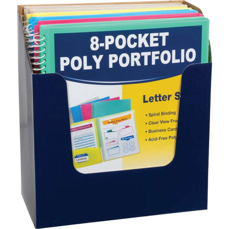 C-Line® 8-Pocket Spiral-Bound Poly Portfolio