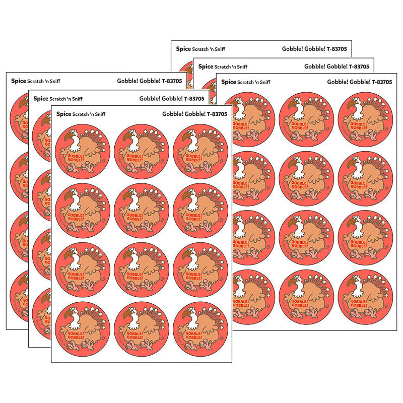 Gobble! Gobble!/Spice Scent Retro Scratch 'n Sniff Stinky Stickers&reg;, 24 Per Pack, 6 Packs