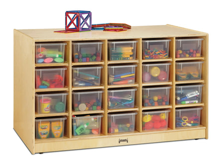 Jonti-Craft® Double-Sided Island – Single + 20 Cubbie-Tray - with Clear Trays