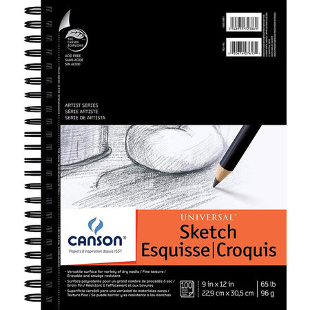 Artist Series Universal Sketch Pad, Side Wire Binding, 100 Sheet, 9x12 inch, 1 Count
