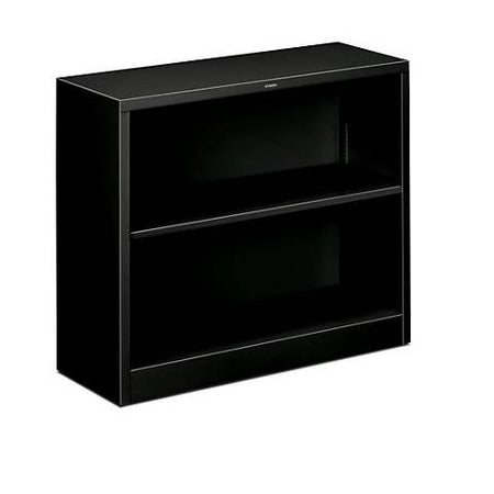 HON Brigade 2-Shelf Metal Bookcase 12.63"D x 34.5"W x 29.0"H, Black, HONS30ABC