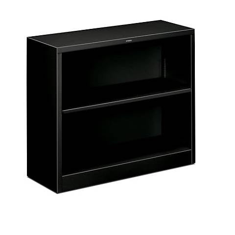 HON Brigade 2-Shelf Metal Bookcase 12.63"D x 34.5"W x 29.0"H, Black, HONS30ABC