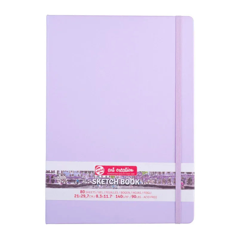 Sketchbook, 80 Sheets, 90lbs, Pastel Violet Cover, 8.3" x 11.7" (A4)