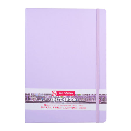 Sketchbook, 80 Sheets, 90lbs, Pastel Violet Cover, 8.3" x 11.7" (A4)