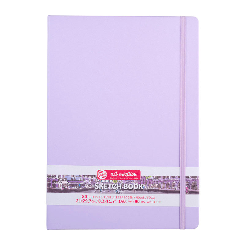 Sketchbook, 80 Sheets, 90lbs, Pastel Violet Cover, 8.3" x 11.7" (A4)