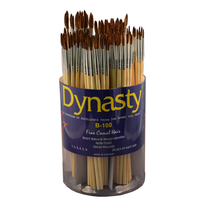 Budget Camel Hair Round Brush Canister, 144 Brushes