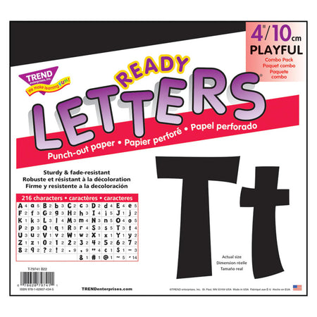 Black 4-Inch Playful Uppercase/Lowercase Combo Pack (EN/SP) Ready Letters&reg;