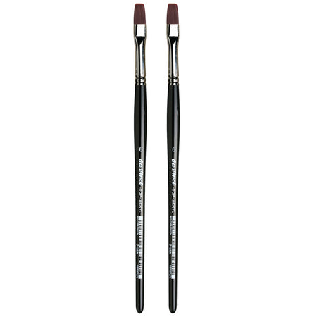 TOP-ACRYL Bright Red-Brown Brush, Synthetic, Acrylic & Oil, Flat, Series 7185K, Size 6, Pack of 2