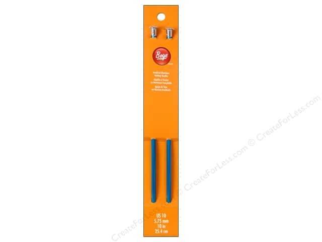 Boye Single Point Knitting Needles Aluminum 10 in. Size 10