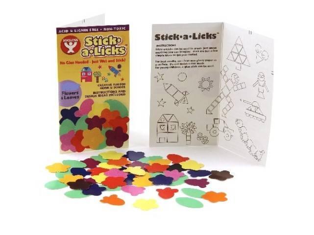 Hygloss Gummed Paper Shape Stick-A-Licks Flowers & Leaves, 2000 Economy Pack (3120)