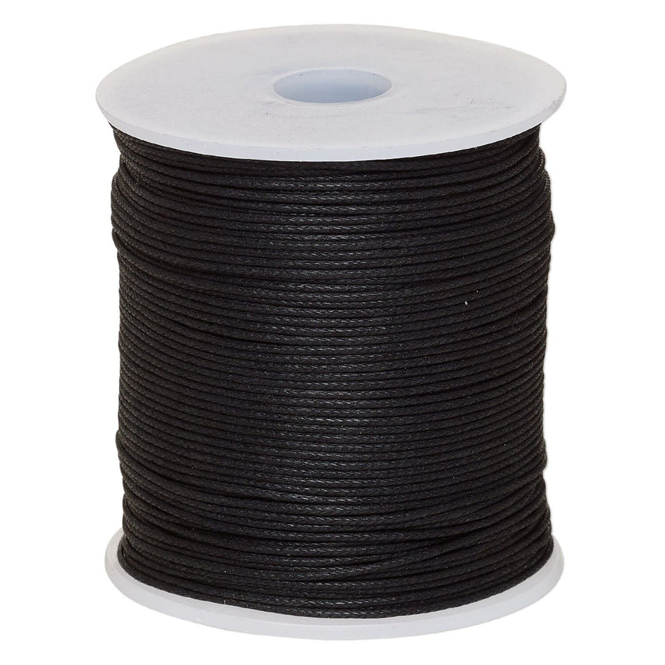 Black Waxed Cotton Cord 2mm thick, 100 meters  - approx.  110 Yards