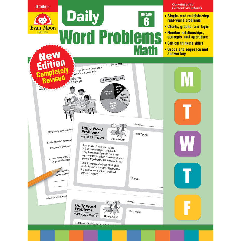 Daily Word Problems Math, Grade 6