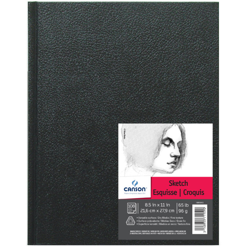 Artist Series Sketch Art Book, Black Cover, Hardbound, 108 Sheet, 8.5x11 inch, 1 Count