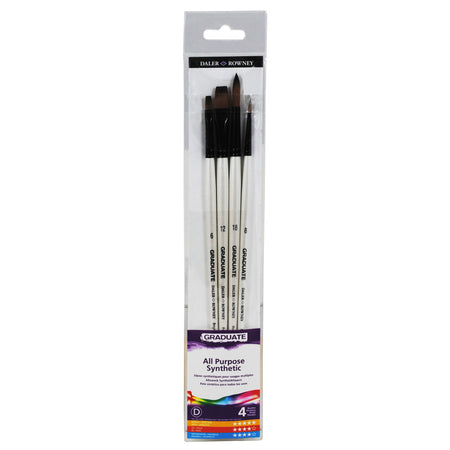 Graduate All Purpose Brush Set, Synthetic, 4 Pieces