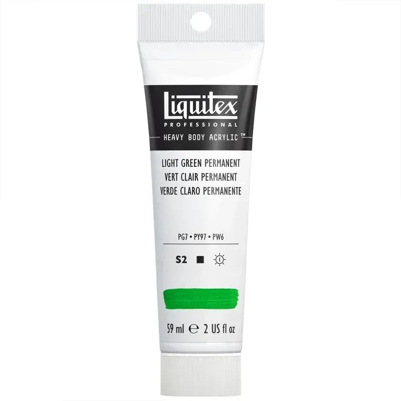 Professional Heavy Body Acrylic Paint, 59 mL Tube, Light Green Permanent