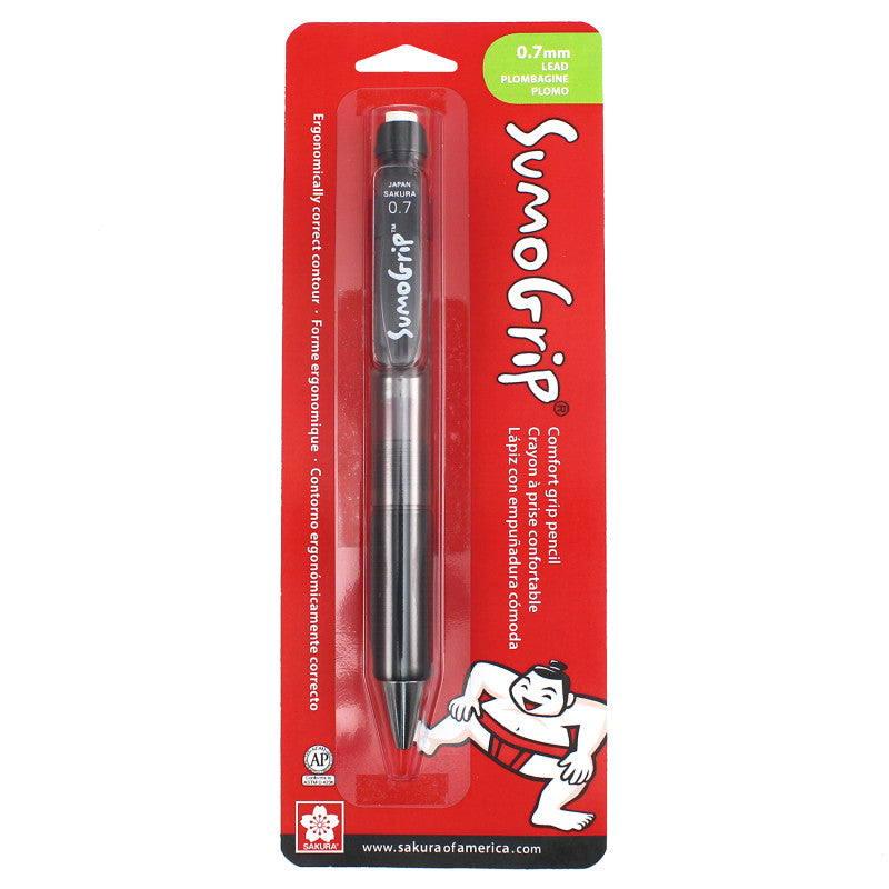 SumoGrip Comfort Grip Mechanical Pencil, 0.7mm, Gray, Blister Card