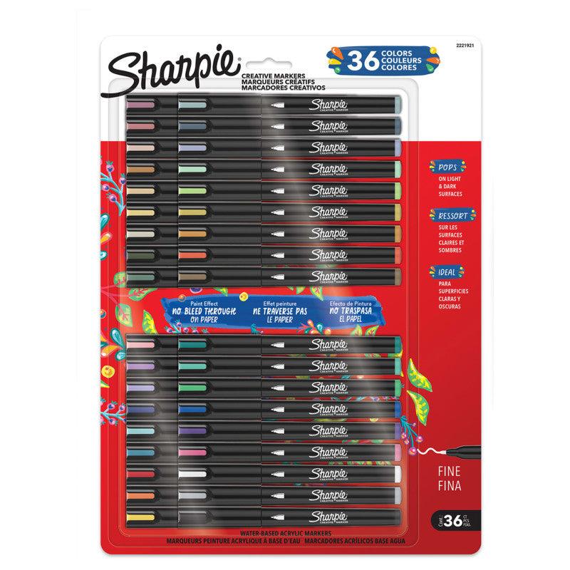 Creative Acrylic Markers, Fine Tip, Ultimate Assorted Colors, 36 Count