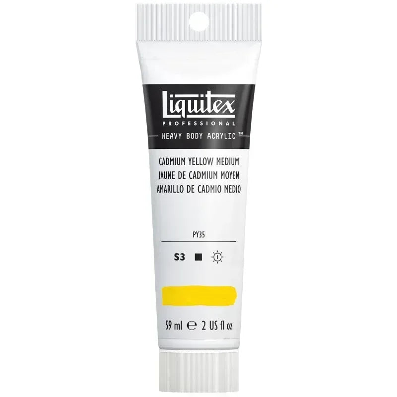 Professional Heavy Body Acrylic Paint, 59 mL Tube, Cadmium Yellow Medium