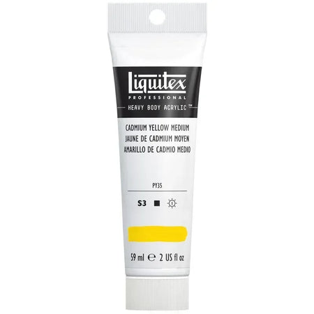 Professional Heavy Body Acrylic Paint, 59 mL Tube, Cadmium Yellow Medium