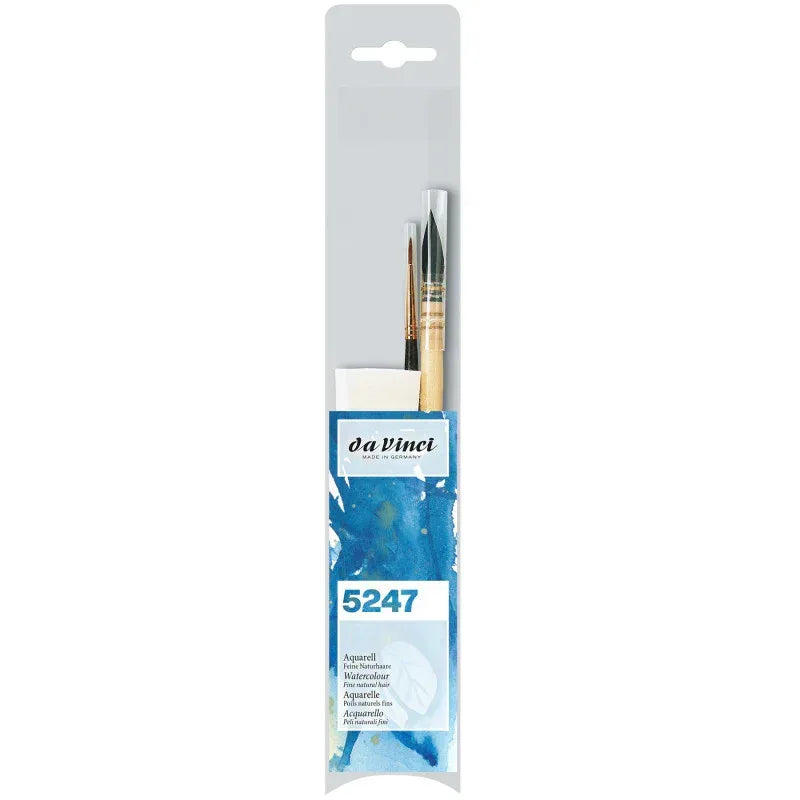 PETIT GRIS PUR & HARBIN KOLINSKY Wash and Detail Paint Brush Set, Natural Fibers, Watercolor, Assorted, 2 Brush Set with Soap