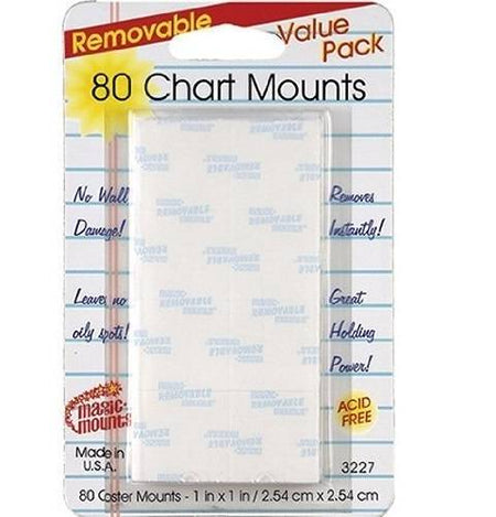 80 Wall Mounting Tabs Removable, 1" X 1"