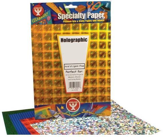 Hygloss GREEN Holographic Cardstock Mosaic Paper 8.5" x 11", 5 Sheets