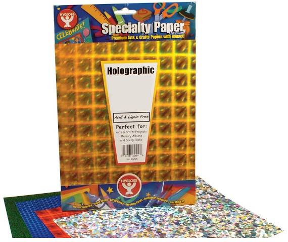 Hygloss BLUE Holographic Cardstock Mosaic Paper 8.5" x 11", 5 Sheets